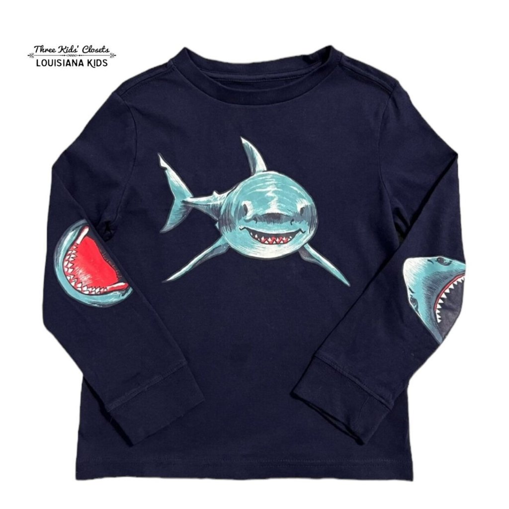 Rumi + Ryder Xs 4-5y Long Sleeved Shark Shirt